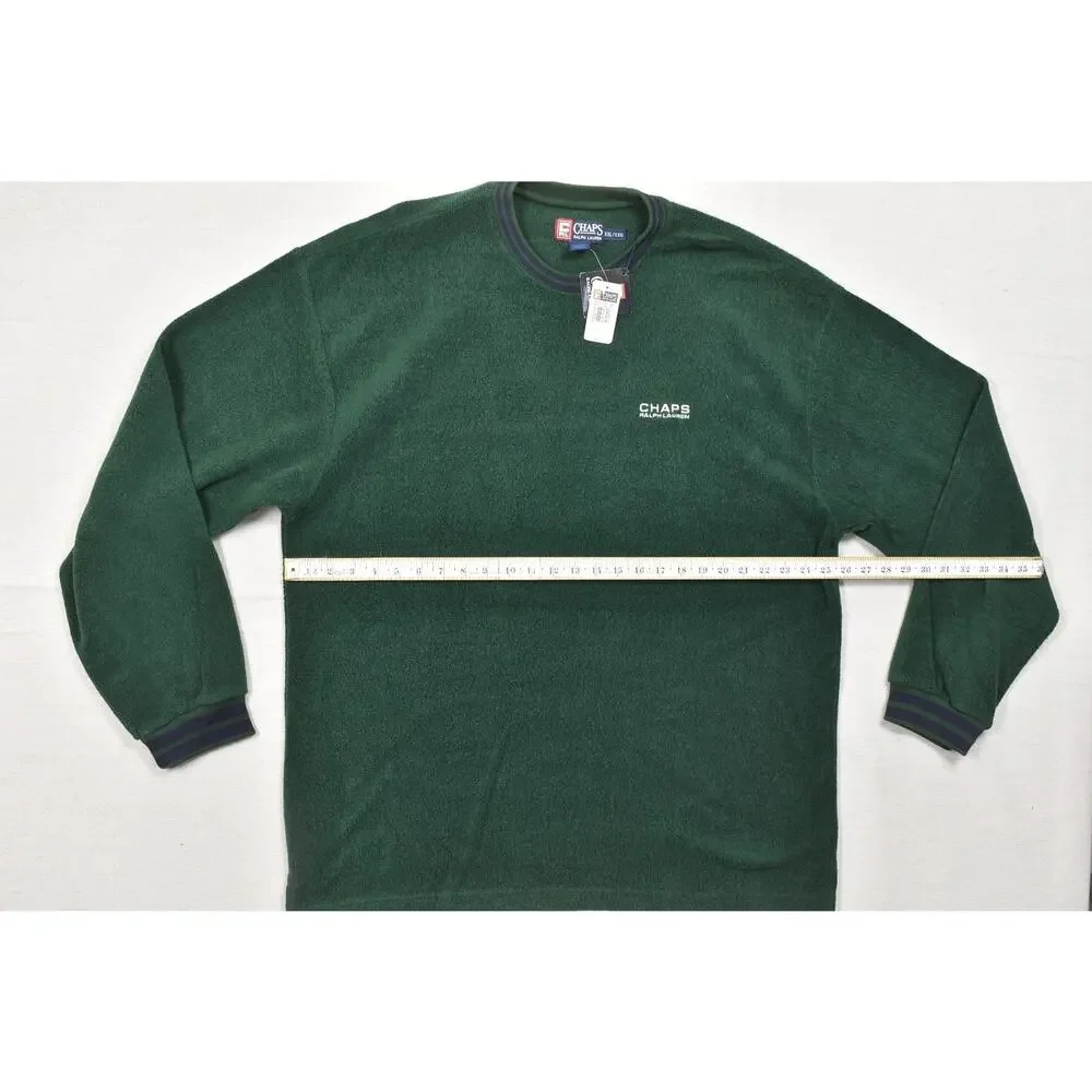 Chaps Ralph Lauren Men's XXL Green Fleece Crewneck Sweater Pullover NWT
